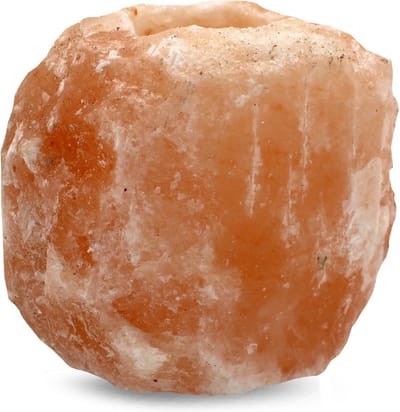 Waxinelichthouder / Theelichthouder zoutsteen Himalaya - Groot 1-1,5kg 10x8cm
