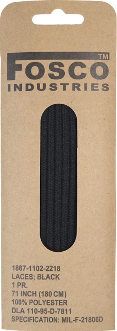 Fosco Industries - Veters voor legerkisten - 160 cm - zwart