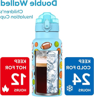 500ml RVS Kinderen Isolerende Waterfles met Rietje - Dubbelwandig, Lekvrij en Ideaal voor Warme en Koude Dranken voor Jongens