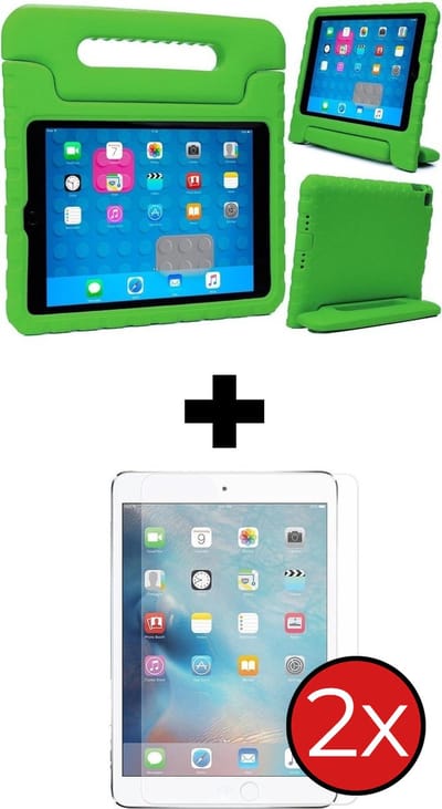 Hoesje - Geschikt voor Apple iPad Pro (2017) - 10.5 inch - Met 2x Screenprotector - Kinderhoes - Shockproof Bumper - Kidsproof Case - Tablethoes - Kinder Hoes Cover - Groen