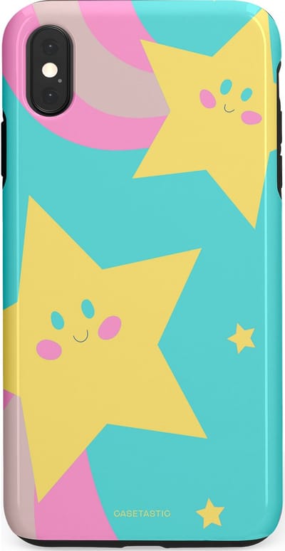 Casetastic Hoesje Geschikt voor Apple iPhone Xs Max - Stijlvolle Beschermende Duo-layer Case - Roze Sterrenlicht