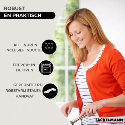 Set van 2 pannen 20 en 24 cm roestvrij staal Fackelmann Eterna
