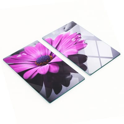 Decoratieve glazen snijplanken voor in de keuken met gerbera-afbeeldingen, 2x30x52 cm