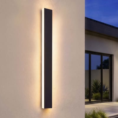 Ledvion - Villa LED Buiten Wandlamp - 100 cm - IP65 Waterdicht - 14W - 2700K Extra Warm Wit - Zwart