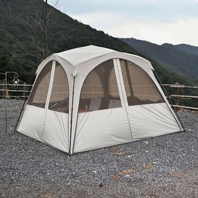 Camping Gazebo - Dome Tent - Outdoor Ontspanning - Waterdicht Zonnescherm - 3 x 3 Meter - Zwart