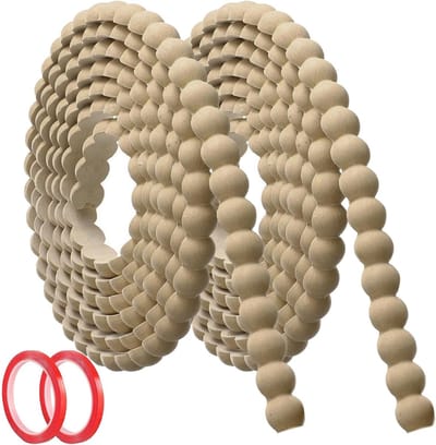 Decoratieve Zelfklevende Houtafwerking (6m x 20mm), Flexibele PVC Wandlijst met 3D Houten Rand, Perfect voor Muren, Spiegelrand en Plafonds