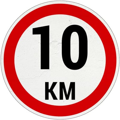 10 km bord | Sign Again materiaal | 10 cm