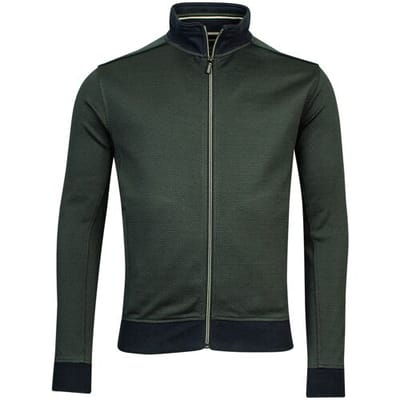 Baileys Vest Sweat Cardigan Zip Two-Tone Jacquard Donker Groen / male