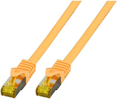 EFB Elektronik MK7001.1,5Y RJ45 Netwerkkabel, patchkabel CAT 6a (losse kabel CAT 7) S/FTP 1.50 m Geel Vlambestendig, Halogeenvrij, Snagless, Vergulde