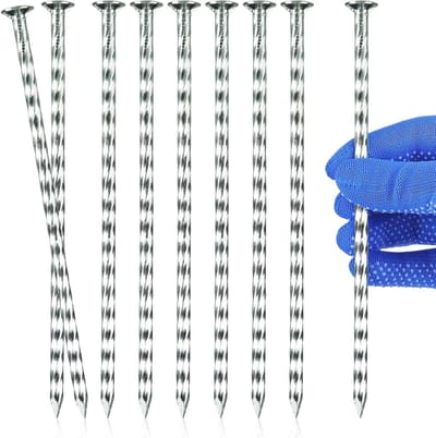 Grondankers - Tuinnagels - Tuin Vastzetten - Spiraalvormig Design - 50 stuks - Zilver