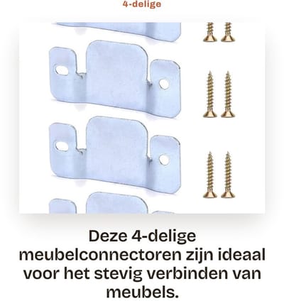 Dailygoods- Bankconnectoren Hoge Kwaliteit - Gegalvaniseerde IJzeren Connectoren - Meubelconnectoren - Schroeven - Duurzaam - Eenvoudige Installatie - Meubelverbinder