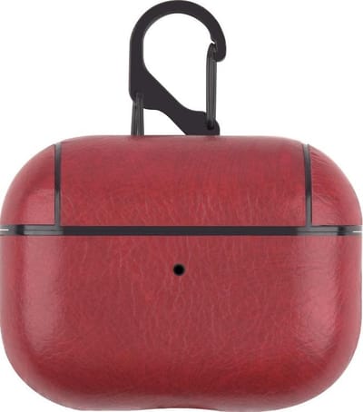 AirPods hoesjes van By Qubix - AirPods Pro / AirPods Pro 2 lederen hoesje Pro Leather series - Met bevestigingsclip - Rood Airpods Pro Case Hoesje