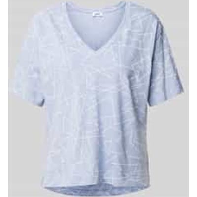 T-shirt met grafisch motief en V-hals