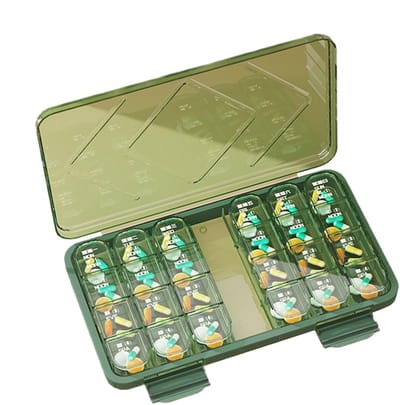 Pil Organizer, Draagbare Tablet Supplement Dispenser, 9.06x5.12x1.18 inch Compacte Apotheek Pil Holder Case voor Thuiswerk Reis Gebruik en Dagelijkse Medicatie Opslag