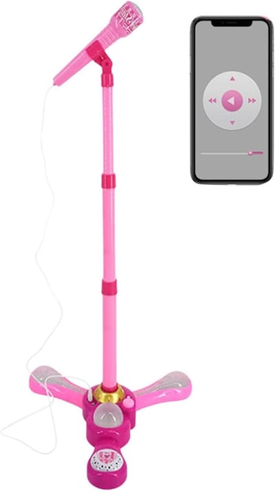 Kinder Microfoon - Zang Speelgoed - Muziek Optreden - Verstelbare Standaard - 80-110 cm - Multicolor