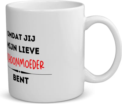 Akyol - omdat jij mijn lieve schoonmoeder bent koffiemok - theemok - Schoonmoeder - de liefste schoonmoeder - moeder cadeautjes - moederdag - verjaardag - geschenk - kado - 350 ML inhoud