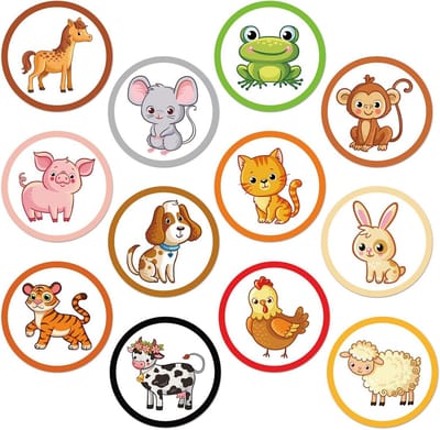 24 Stuks Kleurveranderende Zindelijkheidsstickers Dieren - Herbruikbaar Potje Trainingsmateriaal