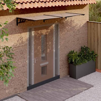 vidaXL - Deurluifel - 239x90 - cm - polycarbonaat - zwart