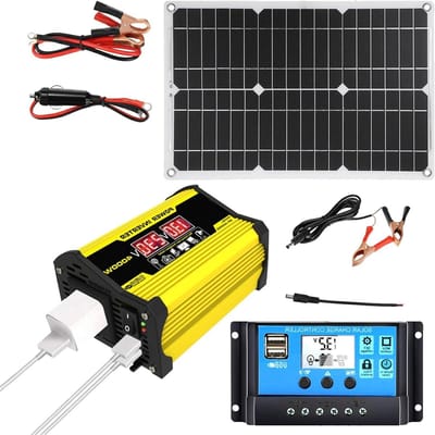 Zonnepaneel Systeem - Compleet Kit - Energie Opwekken - Met Omvormer - 300 Watt - Geel