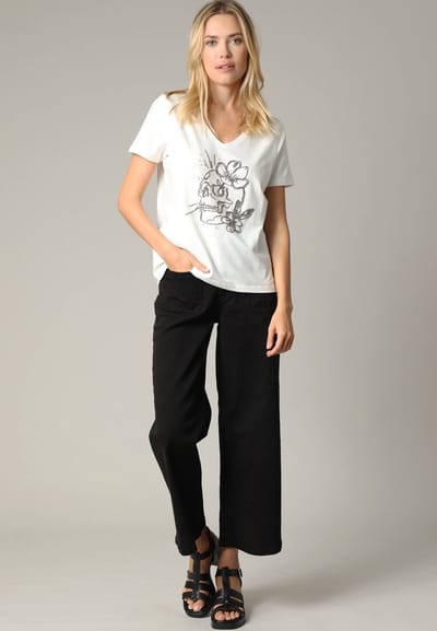 Deeluxe Sellah T-shirt Met Korte Mouwen En V-hals Wit M Vrouw