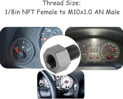 Dailygoods - adapter - M10x1.0 Adapter - Duurzaam en betrouwbaar - Zwart - Oliedrukmeter - Eenvoudige installatie - Geschikt voor diverse toepassingen