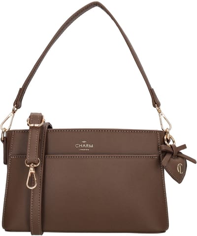 Charm London Cambridge Schoudertas - Crossbody - Tas - Schouderband - Mokka