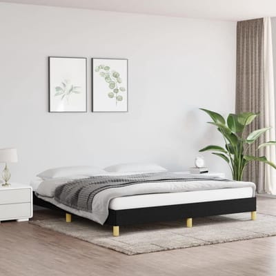 vidaXL Bed frame fabric black 180x200 cm, bed, crib, double bed, sleeping furniture, bed base, beds, sleeping furniture, cots