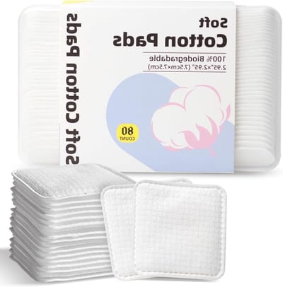 Katoenen Pads - Make-up Pads - Gezichtsreiniging - Pluisvrij Ontwerp - 80 Stuks - Wit