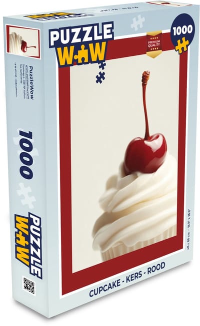 Puzzel Cupcake - Kers - Rood - Legpuzzel - Puzzel 1000 stukjes volwassenen