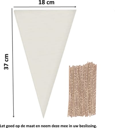 50 Langwerpige Puntzakken met papieren sluitstrips - Kado - Feestje - 18 x 37 cm - Especially for you - Hartjes - Cellofaan Plastic Traktatie Kado Zakjes - Snoepzakjes - Koekzakjes - Koekje - Cookie Bags - Snoep Puntzak - Snoepzak