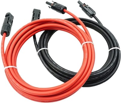 Zonnepaneel Verlengkabel 1m/2m/3m/5m/10m/20m/30m 10AWG (6mm²/4mm²) - Tinned Copper, Connector en Adapter voor Efficiënte Elektriciteitsoverdracht