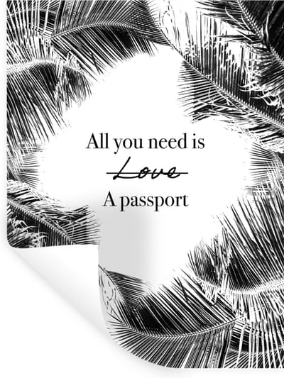 Muurstickers - Sticker Folie - Spreuken - Quotes - All you need is a passport - Reizen - 30x40 cm - Plakfolie - Muurstickers Kinderkamer - Zelfklevend Behang - Zelfklevend behangpapier - Stickerfolie