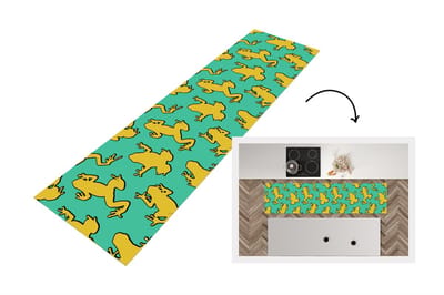 Keukenloper - Loper keuken - Patroon - Jungle - Kikkers - 200x50 cm - Keukenloper vinyl