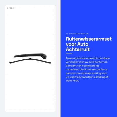 Dailygoods- Ruitenwisserarmset Professioneel - Achterruit Ruitenwisserarm - Wisserblad - Eenvoudig te installeren - Compatibel met B8 2008-2013 - Effectieve vlekkenverwijdering - Ruitenwisser