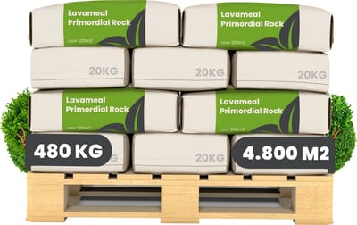 Lavameel uit Eifel Oergesteente (480kg, 4800m2) - Bodemverbeteraar - Lava Meel - Bestrijding Heermoes - Met Silicium - Organifer