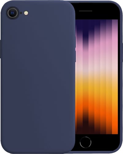 Hoesje - Geschikt voor Apple iPhone SE (2022) - Sterk & Shockproof - Siliconen Case - Hoes Cover - Telefoonhoes - Donkerblauw