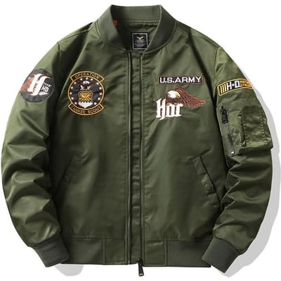 Lente en Herfst Nieuwe Bomberjack Heren Los en Veelzijdig Dun Geborduurd Baseballpak XXXL