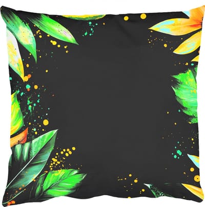 Sierkussens - Kussentjes Woonkamer - 50x50 cm - Bladeren - Groen - Geel - Verf - Jungle