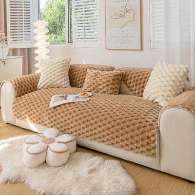Winter Bankovertrek Verdikken Pluche Antislip Bankkussen voor Woonkamer Zacht Universeel L-type Bankovertrek Rugleuning Handdoek Bankmat 70x70cm 1pcs