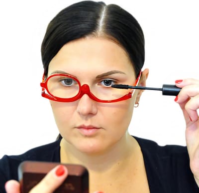Make-up Bril - Vergrootglazen Bril - Precisie Aanbrengen - Draaibare Flip Lens - Lichtgewicht Comfort - Bloemenpatroon