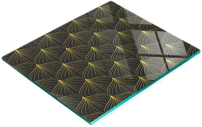 Decoratieve snij- en serveerplank van glas in art deco-stijl, 60x52 cm