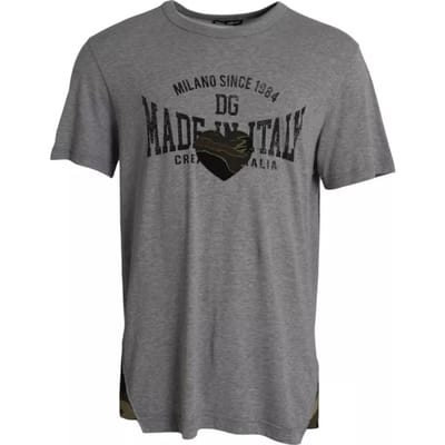 Made In Italy T-shirt Grijs Camo Hart