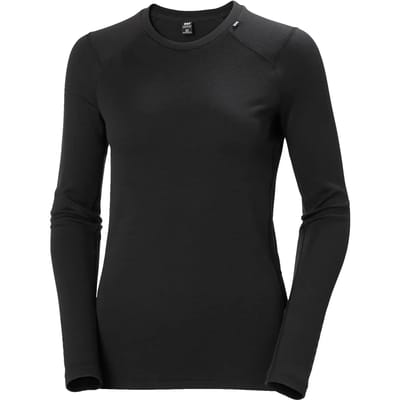 Helly Hansen Lifa Merino Midweight Crew Lange Mouwen Basislaag Zwart L Vrouw