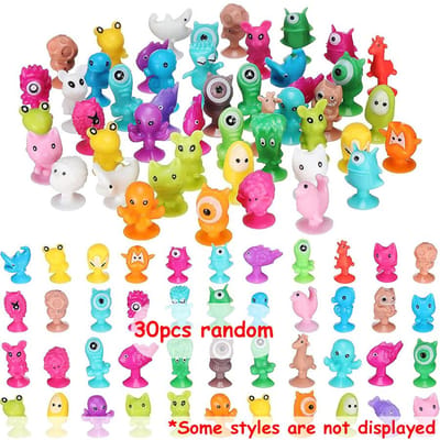 30 Stuks 2,5cm Mini Zuignap Cartoon Dier Vruchten 100+ Stijlen Willekeurig Boot Cartoon Poppen Creatieve Desktop Accessoires blue