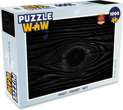 Puzzel Hout - Zwart - Wit - Design - Structuren - Legpuzzel - Puzzel 1000 stukjes volwassenen