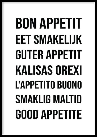 Poster Eet Smakelijk – 30x40cm – keuken poster - 210g Fotopapier