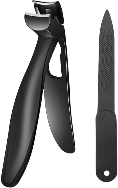 Set van 2 professionele nagelknippers en nagelvijl, roestvrij staal, scherp en duurzaam, ideaal voor dikke en kwetsbare nagels van ouderen
