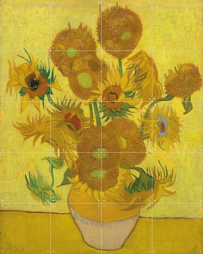 IXXI Zonnebloemen (1889), Vincent van Gogh (1853 - 1890) & Van Gogh Museum - 80 x 100 cm - Grote wanddecoratie en posters - Olieverf