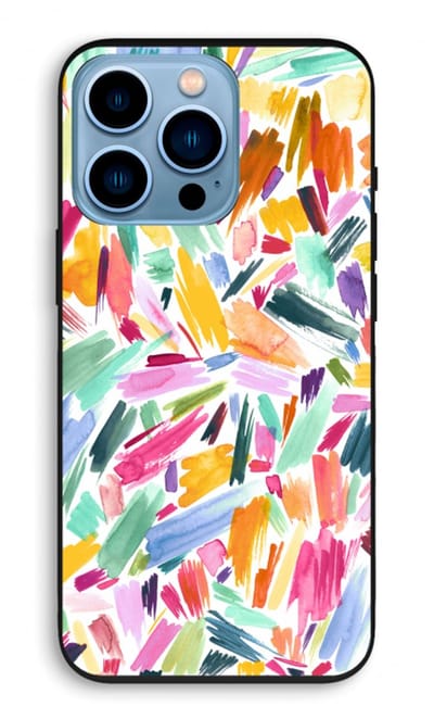 Case Company® - Hoesje geschikt voor iPhone 13 Pro hoesje - Watercolor Brushstrokes - Biologisch Afbreekbaar Telefoonhoesje - Bescherming alle Kanten en Schermrand