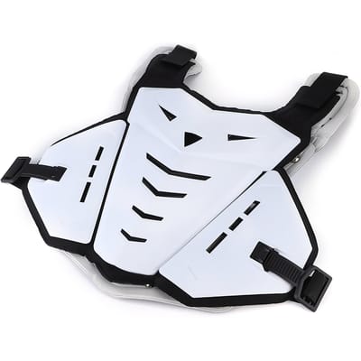 Gilet de Moto antichoc respirant Protection Poitrine Dos pour la Conduite Sports d'extérieur blanc